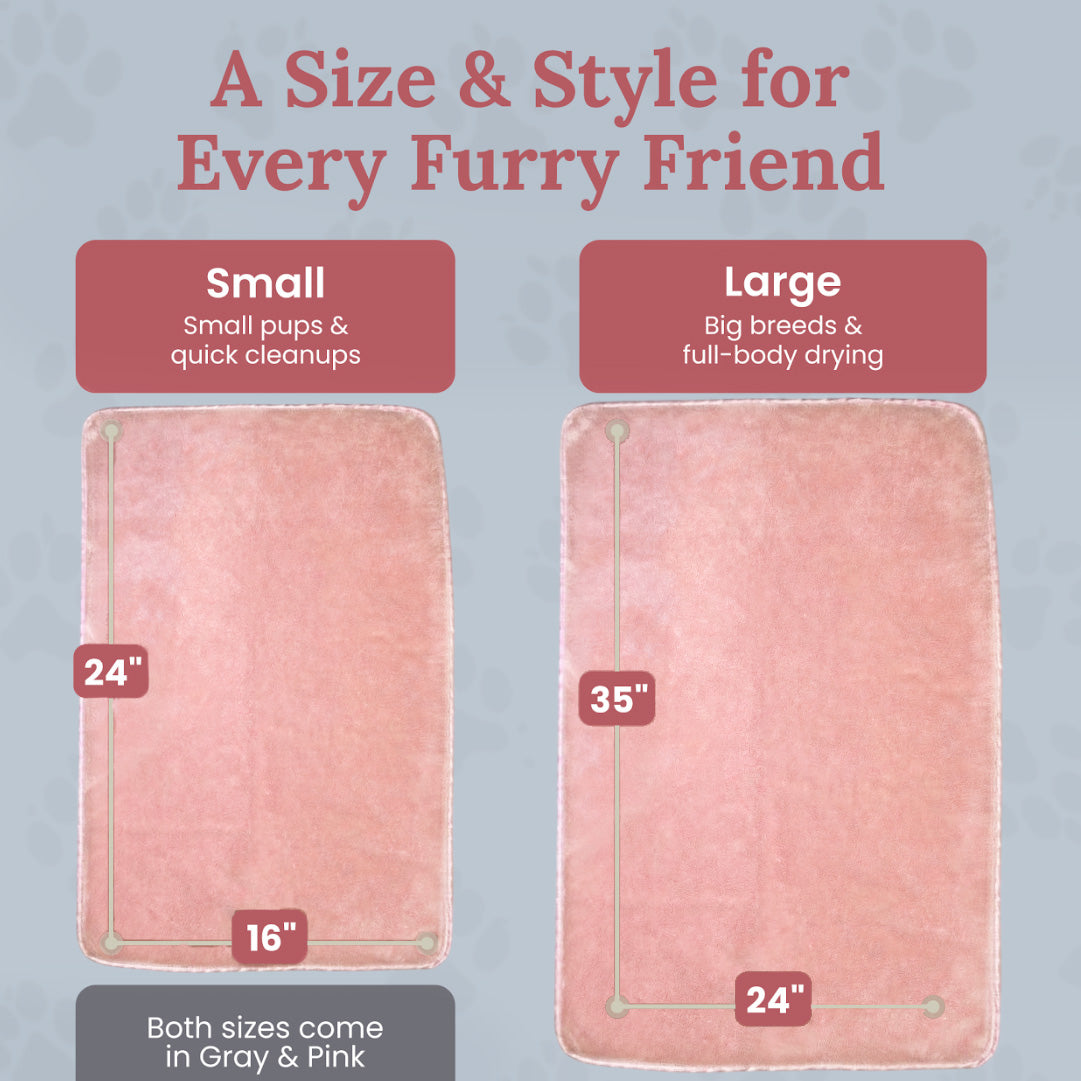 Devil Dog Premium Dog Drying Towel | 1200 GSM Microfiber | 24" × 35" Pink — The Dog Mom Gift That Actually Gets Used
